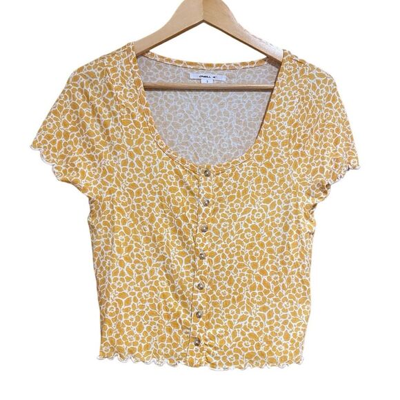 NEW O’Neill Yellow Floral Crop Button Up Size Small NWT - Picture 6 of 11
